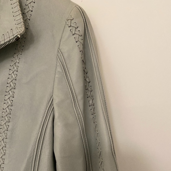 Buttery soft pail green leather jacket - Picture 3 of 11